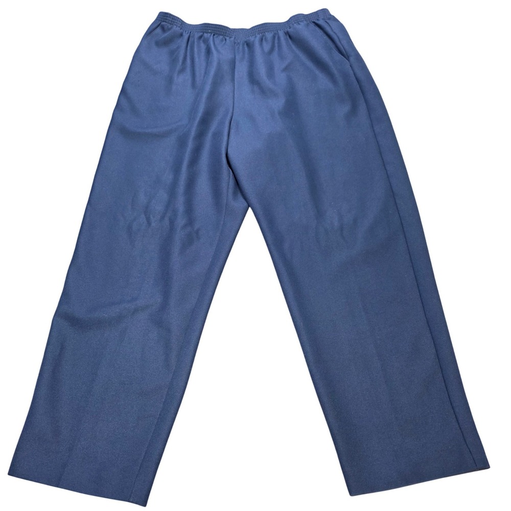 Alfred Dunner Elastic Waist Pull On Straight Leg Pants Woman's Size 22W Navy